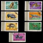 Гвинея 1968 г. • Sc# 512-8 • 5 - 75 fr. • Животные Африки • ( б.з. ) • полн. серия • Used(ФГ)/** XF