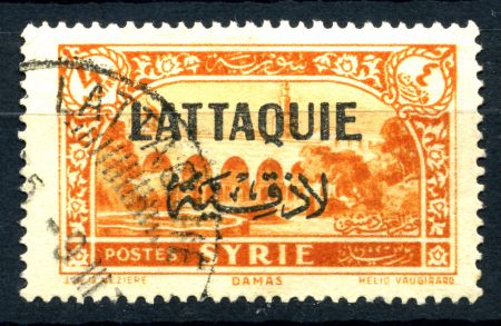 Латакия 1931-1933 гг. • SC# 14 • 4 pi. • надпечатка на осн. выпуске марок Сирии • Used VF ( кат. - $6 )