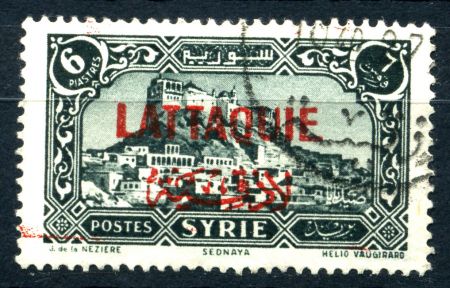 Латакия 1931-1933 гг. • SC# 16 • 6 pi. • надпечатка на осн. выпуске марок Сирии • Used VF ( кат. - $6 )