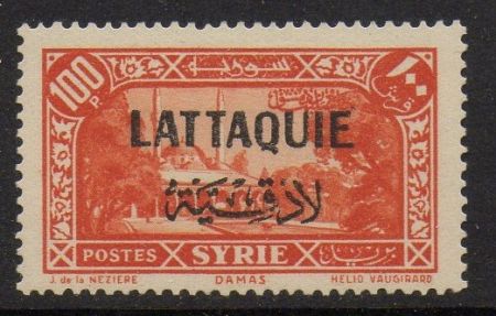 Латакия 1931-1933 гг. • SC# 22 • 100 pi. • надпечатка на осн. выпуске марок Сирии • MH OG VF