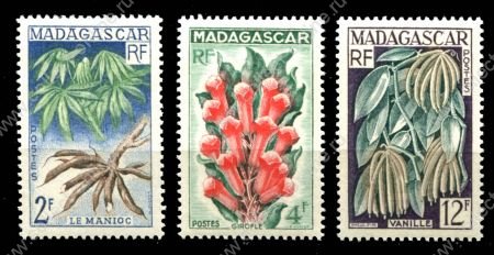 Мадагаскар 1957 г. • Iv# 332-4 • 2 - 12 fr. • специи • полн. серия • MNH OG VF