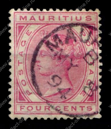 Маврикий 1883-1894 гг. • GB# 105 • 4 c. • Королева Виктория • стандарт • Used F-VF