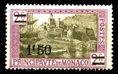 МОНАКО 1926-31гг. SC# 99 / 1.25fr./1fr. БУХТА МОНАКО / MNH OG F-VF / АРХИТЕКТУРА ПАРУСА