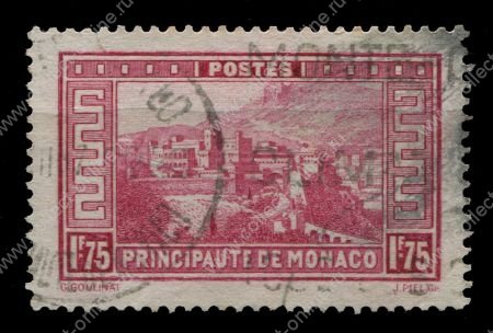 Монако 1932-1937 гг. • SC# 124 • 1.75 fr. • осн. выпуск • Княжеский дворец • Used F-VF ( кат. - $15 )