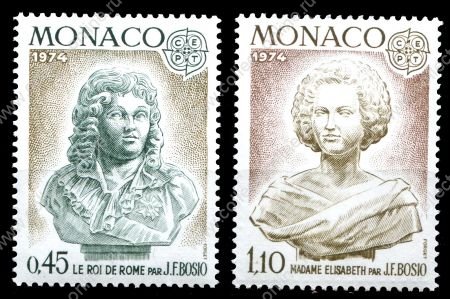 Монако 1974 г. • Mi# 1114-5 • 0.45 и 1.10 fr. • Европейские шедевры скульптуры • полн. серия • MNH OG XF