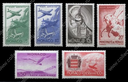МОНАКО 1942г. SC# C2-7 / АВИАПОЧТА / MH OG F-VF / АВИАЦИЯ КАРТЫ
