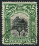 Северное Борнео 1909-1923 гг. • Gb# 160 • 2 c. • осн. выпуск •  "дерево путешественников" • Used F-VF