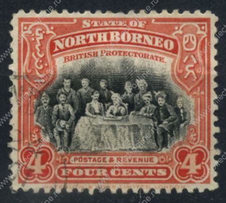 Северное Борнео 1909-23 гг. • Gb# 164 • 4 c. • заседание Высшего совета • Used VF