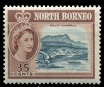 Северное Борнео 1961 г. Gb# 400 • 35 c. • Елизавета II осн. выпуск • Виды и фауна • гора Кинабалу • MH OG XF