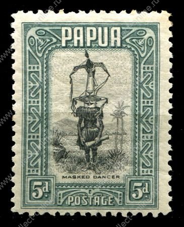 ПАПУА 1932-40гг. GB# 136(SC# 100) / 5 d. ТАНЦОР В МАСКЕ / MH OG VF