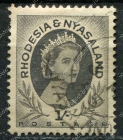 Родезия и Ньясаленд 1954-1956 гг. • Gb# 9 • 1 sh. • Елизавета II • стандарт • Used VF