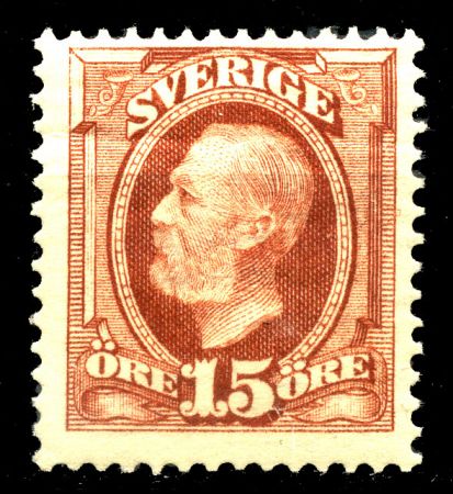 Швеция 1891-1904 гг. • Mi# 44 • 15 o. • Король Оскар II • стандарт • MNH!! OG VF