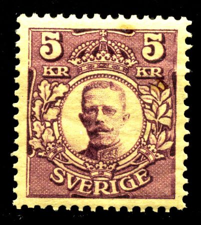 ШВЕЦИЯ 1910-4гг. SC# 73 / 5 kr. КОРОЛЬ ГУСТАВ V / MNH! OG F-VF