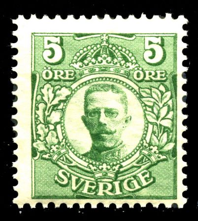 ШВЕЦИЯ 1910-9гг. SC# 77 / 5 o. КОРОЛЬ ГУСТАВ V / MNH OG F-VF