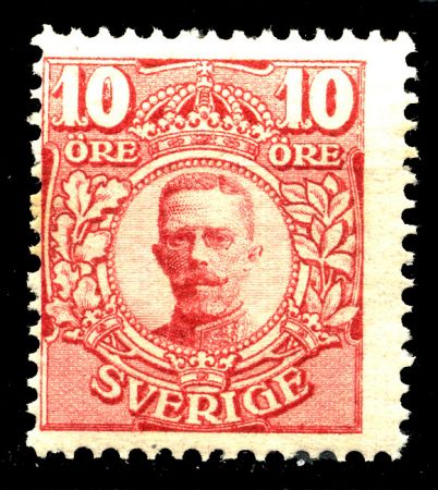 ШВЕЦИЯ 1910-9гг. SC#  80 / 10 o. КОРОЛЬ ГУСТАВ V / MNH OG F-VF