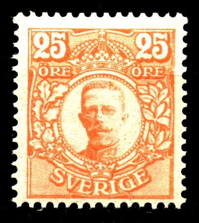 ШВЕЦИЯ 1910-9гг. SC#  84 / 25 o. КОРОЛЬ ГУСТАВ V / MNH OG F-VF