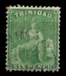 ТРИНИДАД 1864-72гг. SC# 53 / 6d. / USED F-VF