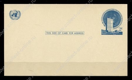 ООН 1957г. SC# UX1 / 2c. / ПК ЧИСТАЯ / VF / КАРТЫ АРХИТЕКТУРА