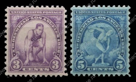 США 1932г. SC# 718-9 / 2-5c. ОЛИМПИАДА ЛОС АНДЖЕЛЕС / MNH OG VF / СПОРТ КАРТЫ