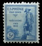 США 1933г. SC# 734 / 5с. ГЕНЕРАЛ КОСТЮШКО /MNH OG VF / АРМИЯ