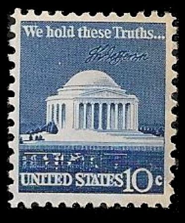 США 1973-4гг. SC# 1510 / 10c. / МЕМОРИАЛ ДЖЕФФЕРСОНА / MNH OG VF / АРХИТЕКТУРА