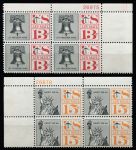 США 1961-7гг. SC# С 62-3 / 13-15c. / MNH OG VF / № кв. блоки / АВИАЦИЯ АРХИТЕКТУРА