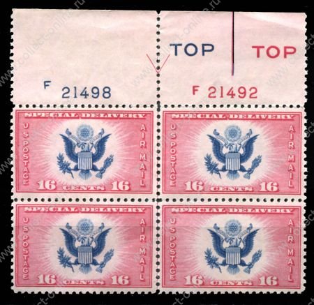 США 1936г. SC# CE2 / 16c. / MNH OG VF / № кв. блок