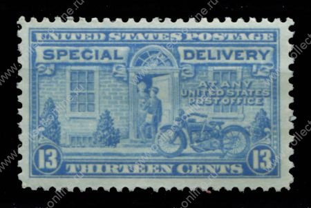 США 1944-51гг. SC# E17 / 13c. ПОЧТАЛЬОН НА МОТОЦИКЛЕ / MNH OG VF / ТРАНСПОРТ