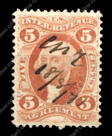 США 1862-71гг. SC# R23 / 5 c. / USED F-VF