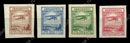 СССР 1924 г. • Сол# 203A-206A • 1 - 10 руб. • аэроплан • авиапочта • полн. серия • MNH OG VF