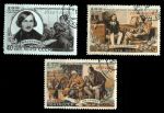 СССР 1952 г. • Сол# 1674-1676 • 40 коп. - 1 руб. • Н. В. Гоголь (100 лет со дня смерти) • 2-й выпуск (1957 г.) • полн. серия • Used(ФГ) OG VF
