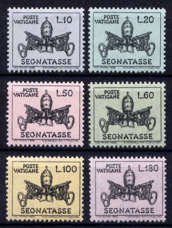 ВАТИКАН 1968г. SC# J19-24 / MNH OG VF / РЕЛИГИЯ ГЕРБЫ