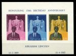 Гана 1959 г. • Mi# block 1 • Авраам Линкольн (150 лет со дня рождения) • блок • MNH OG VF
