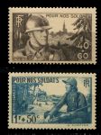 Франция 1940 г. • Mi# 464-465 • Для фонда помощи воинам • MH OG VF