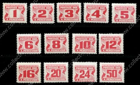 Канада 1969-1978 гг. • Sc# J28-40 • 1 - 50 c. • доплата • полн. серия • MNH OG VF
