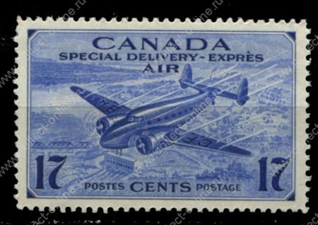 Канада 1942 г. • Sc# CE2 • 17 c. • самолет над плотиной • авиапочта • MNH OG VF