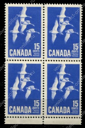Канада 1963 г. • SC# 415 • 15c. • Канадские гуси • кв. блок • MNH OG VF ( кат. -$8+ )