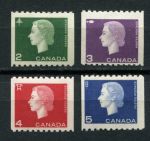 Канада 1962-1963 гг. • SC# 406-409 • 2 - 5 c. • Елизавета II • из рулонов • стандарт • полн. серия • MH OG VF ( кат. - $20- )