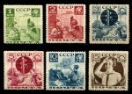 СССР 1936 г. • Сол# 529A-534A • 1 - 15 коп. • Пионеры • перф. 14 • MH OG VF