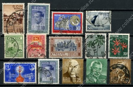 Цейлон 1950-1972 гг. • подборка 14 разных марок • Used VF
