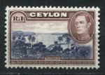 Цейлон 1938-1949 гг. • Gb# 395 • 1 R. • Георг VI • осн. выпуск. • порт Тринкомали • MH OG VF ( кат.- £25 )