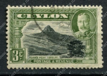 Цейлон 1935-1936 гг. • Gb# 369 • 3 c. • основной выпуск • пик Адама • Used VF