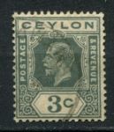 Цейлон 1921-1932 гг. • Gb# 340 • 3 c. • Георг V • стандарт • Used VF