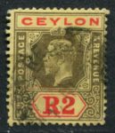 Цейлон 1912-1925 гг. • Gb# 316 • 2 R. • Георг V • стандарт • Used VF ( кат. - £18 )