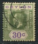 Цейлон 1912-1925 гг. • Gb# 313 • 30 c. • Георг V • стандарт • Used VF