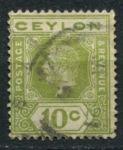 Цейлон 1912-1925 гг. • Gb# 310 • 10 c. • Георг V • стандарт • Used VF