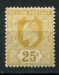 Цейлон 1904-1905 гг. • Gb# 284 • 25 c. • Эдуард VII  • стандарт • MH OG VF ( кат. - £8 )