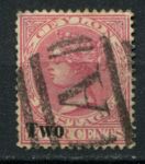 Цейлон 1888-1890 гг. • Gb# 205 • 2 на 4 c. • надпечатка нов. номинала • Used VF