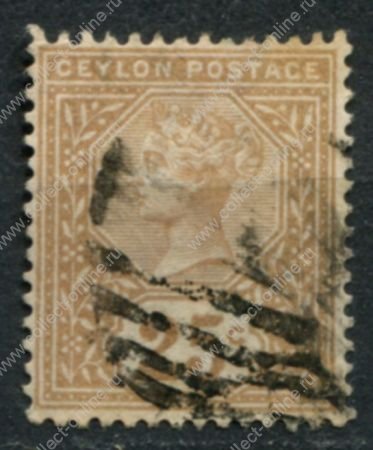 Цейлон 1886 г. • Gb# 198 • 25 c. • королева Виктория • стандарт • Used VF ( кат. - £5 )