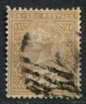 Цейлон 1886 г. • Gb# 198 • 25 c. • королева Виктория • стандарт • Used VF ( кат. - £5 )